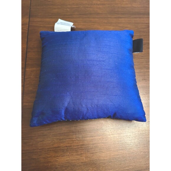 Max Studio Home "Beauty" 12x12 Beaded Decorative Throw Pillow Navy Blue Accent - Picture 3 of 8